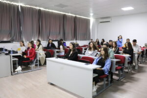 The report "Who Cares" - care as unpaid work in Kosovo" is presented to the students of the Faculty of Economics