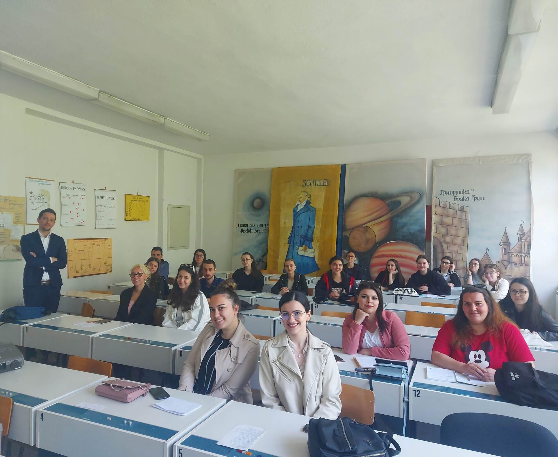Professor Ardian Sallauka conducts a lecture for the students of "Saint Clement of Ohrid" University in Bitola