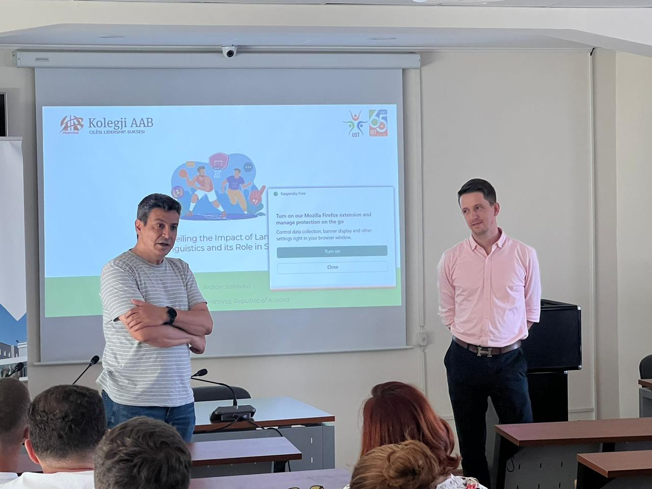 AAB College Professor Ardian Sallauka holds a lecture at the Sports University of Tirana