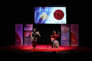 With a brilliant performance by Japanese artists, the "Shamisen Concert" was held at the AAB Theater "Faruk Begolli"