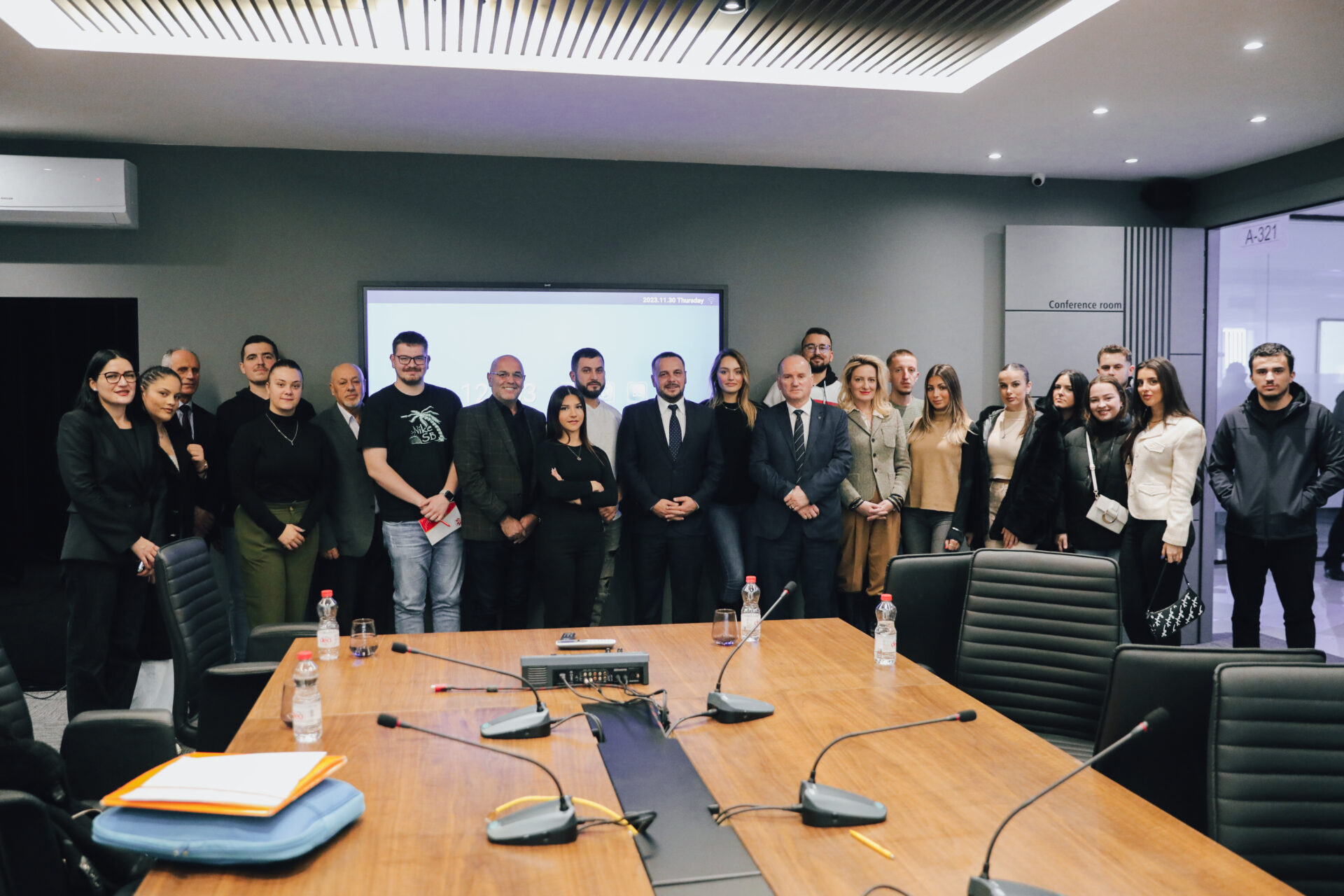 Defense Minister Ejup Macedonci holds a lecture for the students of AAB College
