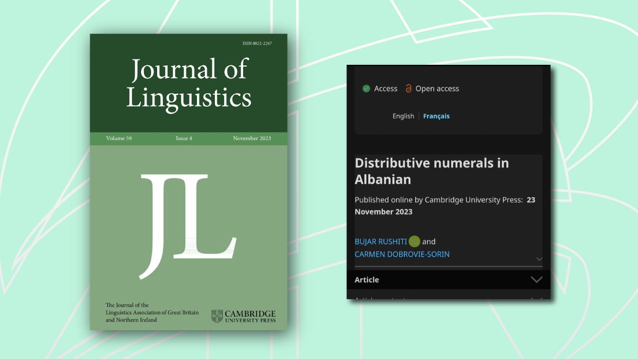 The professor of the AAB College publishes the article in the prestigious journal "Journal of Linguistics"