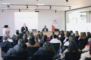 Neuropsychiatrist Nexhmedin Shala holds a lecture for the students of the Faculty of Psychology at AAB College