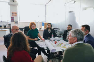 Representatives from Cottbus University are welcomed by AAB College staff at a working meeting