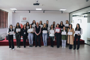 Certificates are distributed to students who were part of the project "The impact of the EU on the construction of peace, reconciliation and democratization in Kosovo"