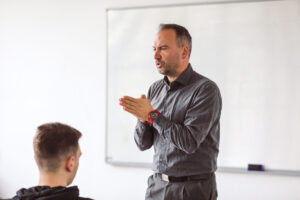 Professor from the University of Tirana Ervin Goci holds two special lectures with the students of the Faculty of Mass Communication