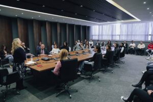 The official of the American Embassy in Kosovo conducts lectures and meetings at the AAB College