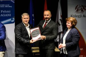 To appreciate the work and contribution of Fehmi Agani, an honorary forum is held at the AAB College