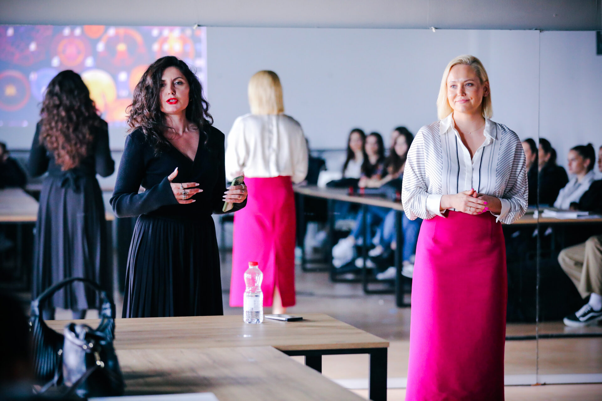 Viktorija Čeplikė from SMK College Lithuania holds a lecture for the students of the Faculty of Arts